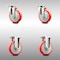 Service Caster 5 Inch 316SS Red Polyurethane Wheel Swivel Top Plate Caster Rigid SCC, 2PK SCC-SS31620S514-PPUB-RED-2-R-2 - alternate 1